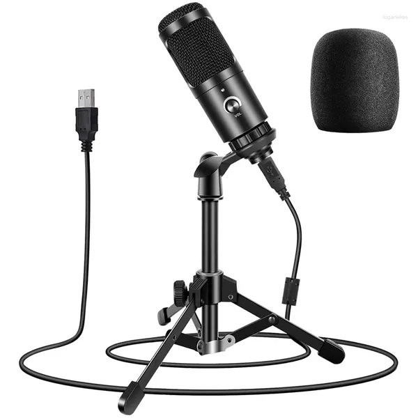 Mikrofonlar USB podcast mikrofon 192khz kondenser mikrofon YouTube videoları akış için Mount Foam Cap ile Vokal Kaydı