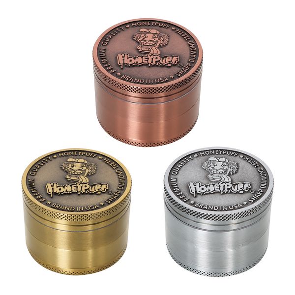 HONEYPUFF Inciso In Lega di Zinco Fumatori Herb Grinder 50 MILLIMETRI 4 Pezzi di Metallo Smerigliatrici per Tabacco Cruhser Fumo Mano Tubi Accessori