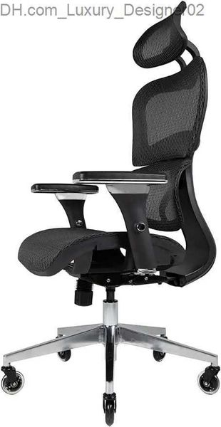 Andere Möbel 3D-Lendenwirbelstütze und Blade Wheels – Mesh-Computerstuhl Gaming-Stühle Executive-Drehstuhl (Schwarz) Q240129