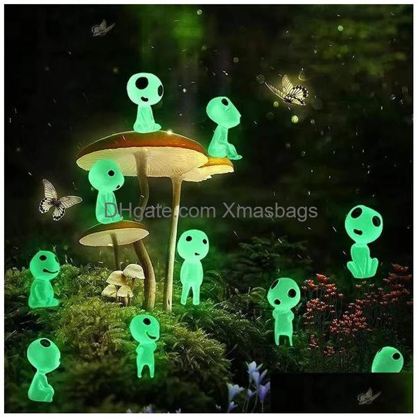 Novidade Itens 10 Pcs Árvore Luminosa Elf Micro Paisagem Decoração Ao Ar Livre Brilhante Miniatura Estátua De Jardim Planta Em Vaso Inve Dhcgx