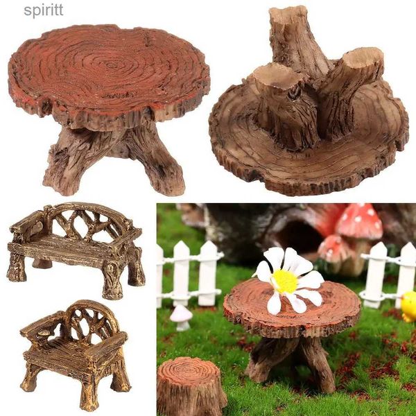 Weitere Tischdekorations-Accessoires, Ornamente, Sukkulenten, Bonsai, Feengarten-Dekoration, Mikrolandschaften, Mini-Bank, Parkstuhl, Figuren, Miniatur-Hocker, YQ240129