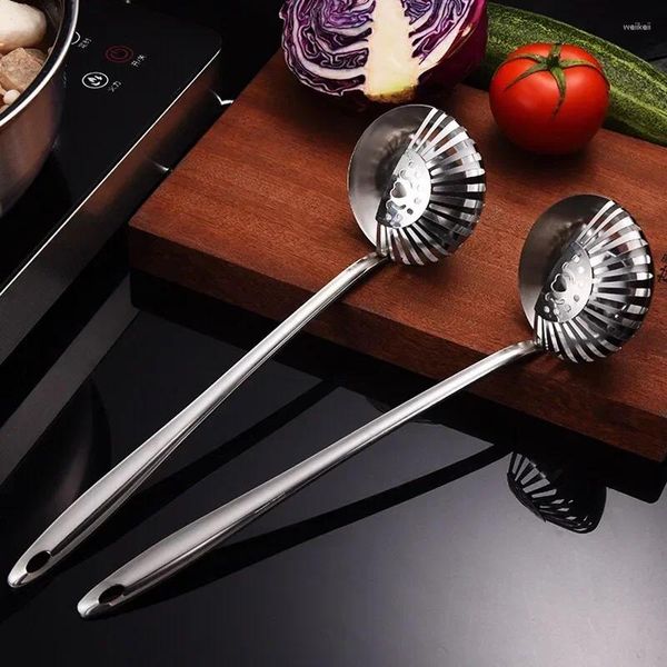 Colheres 31.5cm de aço inoxidável coador colher de sopa alça longa panela filtro de malha utensílios de cozinha acessórios