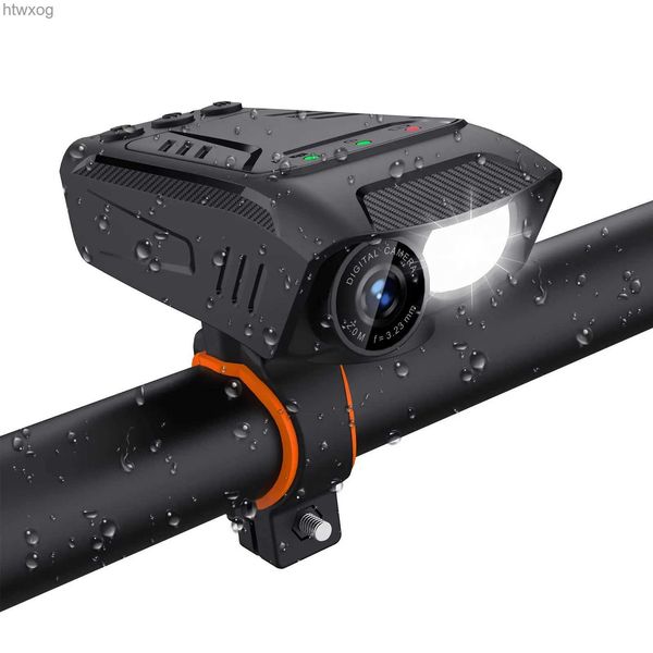 Câmeras de vídeo de ação esportiva 1080P Câmera de capacete esportivo para motocicleta Gravador de unidade de bicicleta ao ar livre IPX5 Câmeras de ação à prova d'água com buzina de luz de bicicleta YQ240129