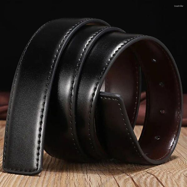Cinture di ricambio Designer 3,3 cm con foro Cintura in vera pelle fronte-retro senza fibbia Cintura classica