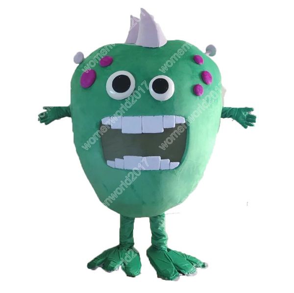 Green germs Costume mascotte Simulazione Personaggio dei cartoni animati Abiti Abito Taglia adulti Abito unisex Compleanno Natale Carnevale