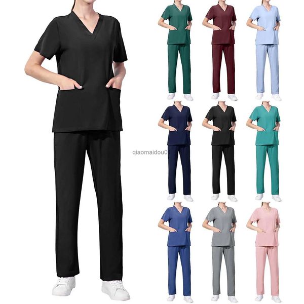 Altri abbigliamento all'ingrosso Le donne indossano tute scrub Medico ospedaliero Uniforme da lavoro Medico chirurgico Multicolor Accessori per uniformi unisex per infermiere