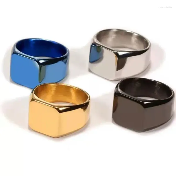 Cluster Anéis AsJerlya 2024 Suave Homens Preto Azul Rock Punk Cool Moda Individualidade Signet Ring para Mulheres Homem Festa Jóias