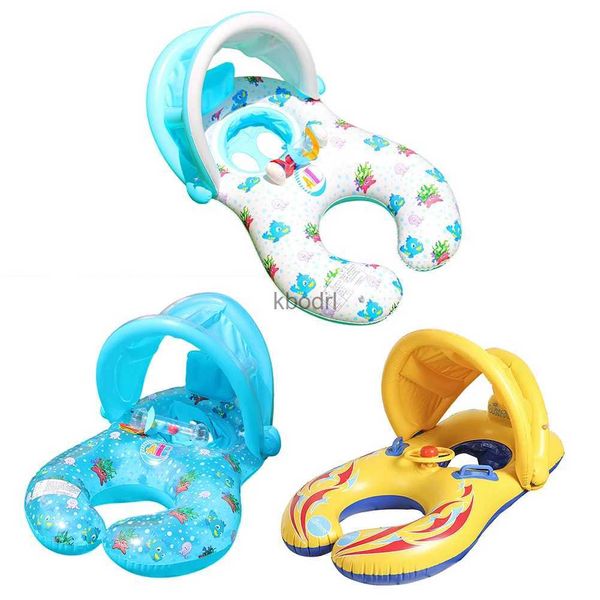 Outras Piscinas SpasHG Inflável Bebê Anéis de Natação Assento Flutuante Sun Shade Criança Swim Circle Fun Piscina Banheira Praia Festa Verão Água Brinquedos YQ240129