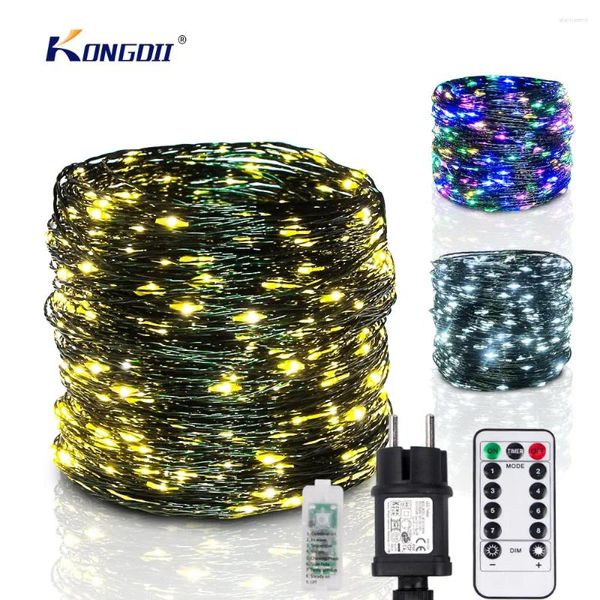 Stringhe 100M LED String Lights Fata Filo verde Ghirlanda per albero di Natale all'aperto per la decorazione di nozze per feste a casa di strada di un anno