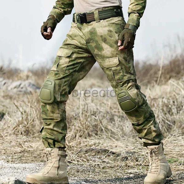 Pantaloni da uomo Pantaloni tattici militari Uomini Camouflage Pantalon Rana Pantaloni cargo Ginocchiere Pantaloni da lavoro Army Hunter SWAT Pantaloni da combattimento 240129
