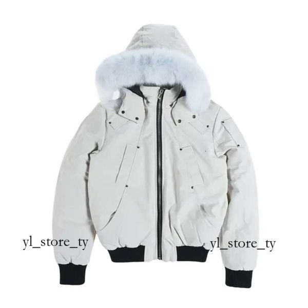 Mooses Knuckle Daunenjacke Herren Pelzkragen Parka Winter Wasserdichter weißer Entenmantel Umhang Mode für Männer und Frauen Paare Mooses Knuckle Jacke Weiße Fuchsjacken 9485