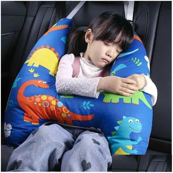 Distintivi per auto Modello animale carino Collo per bambini Supporto per la testa a forma di U Cuscino da viaggio per bambini Cuscino per la sicurezza del sedile Bambini Consegna di goccia Mob Dhjc4