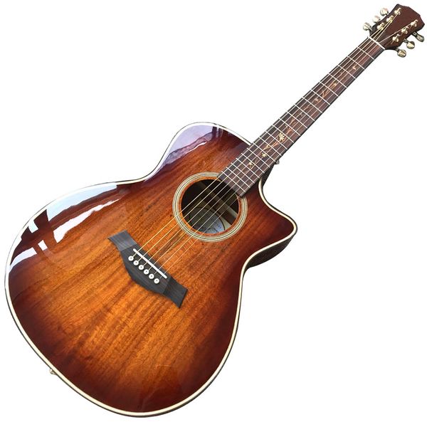 Loja personalizada, fabricada na China, violão acústico de 43 polegadas, violão de madeira de um lado, frete grátis 01
