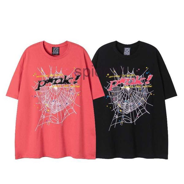 Designer camiseta aranha 555 espuma homens mulheres camisas de algodão puro rua pop moda manga curta múltiplas cores eua tamanho s-xl 68mn