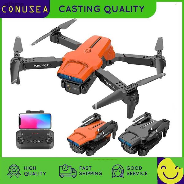 Drones A6 PRO RC Drone 4k com câmera dupla HD Fotografia aérea FPV Drone Height Keep One Key Return Quadcopter Toy YQ240129