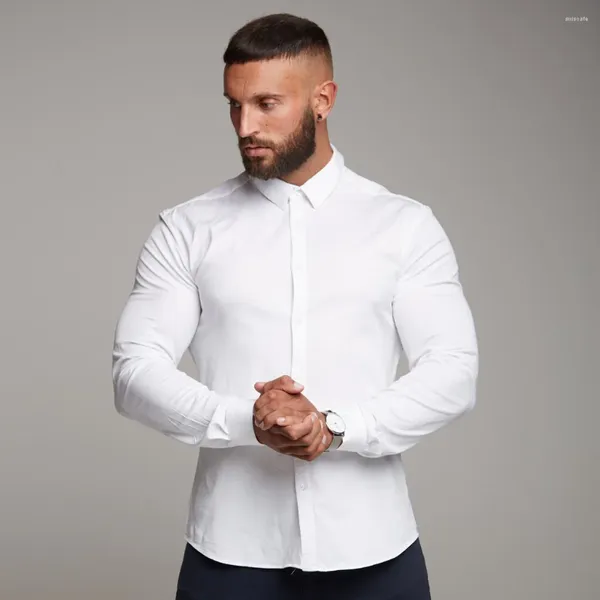 Magliette da uomo Camicia a maniche lunghe Maglia da allenamento da corsa Vestibilità slim elasticizzata Abbigliamento sportivo da uomo ad asciugatura rapida