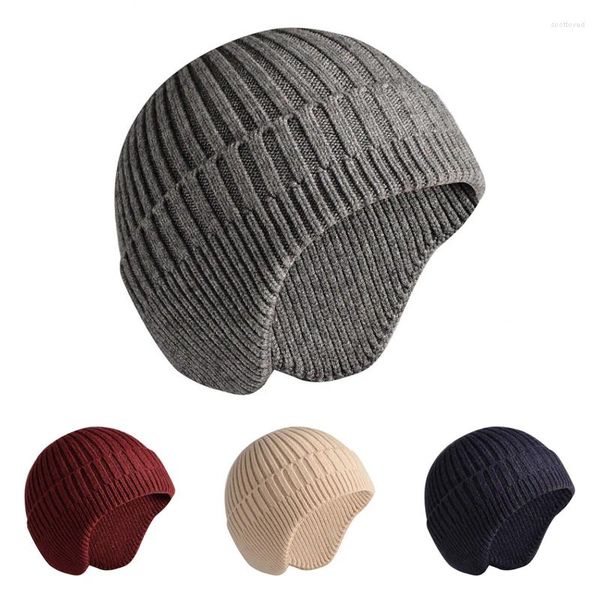 Berets Winter Casual Beanie Mode Warme Einfarbig Russische Bomber Hüte Winddicht Gestrickte Trapper Cap Für Mann Und Frauen Radfahren ski