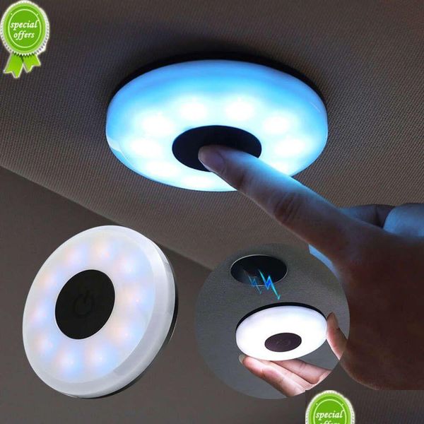 Andere Innenausstattung Neue 3-Farben-Auto-LED-Wireless-Touch-Schalter-Licht-Lampe Tragbare Nachtlese-Dach-Magnethalterung BB Drop De Dhw19