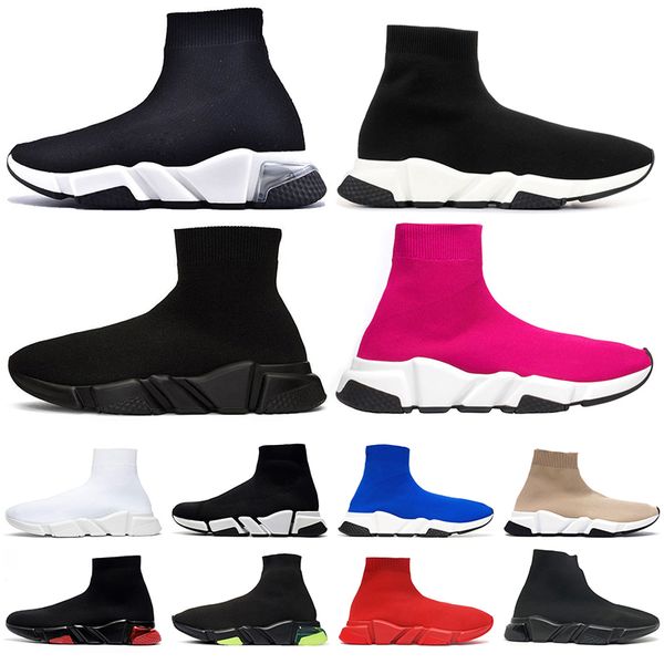 2024 Designer Speed 1.0 2 Sockenschuhe Herren Trainer Freizeitschuhe Mesh Tripler Schwarz Weiß Rosa Plattform Paris Damen Loafer Stiefel Jogging Athletic Sneakers