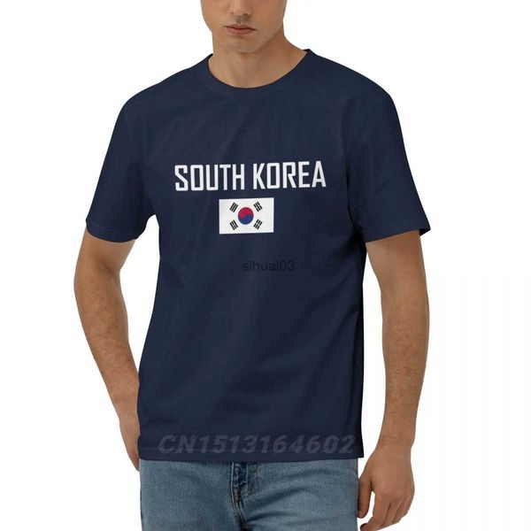 Herren-T-Shirts, 100 % Baumwolle, Südkorea-Flagge mit Buchstaben-Design, kurzärmelige T-Shirts für Männer und Frauen, Unisex, Kleidung, T-Shirt, Tops, T-Shirts, 5XL