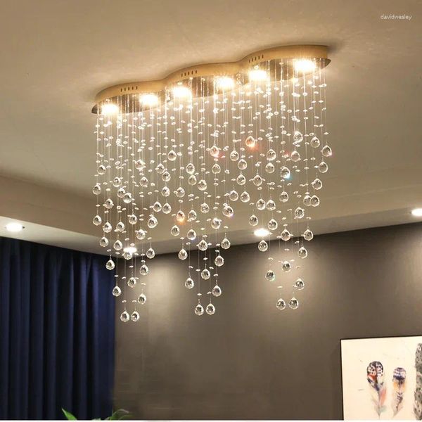 Avizeler Art Deco Fuaye Salonu Led Crystal Chandelier Aydınlatma Gu10 Spotlight Villa Bar Asılı Parlak Işık Ev Dekor