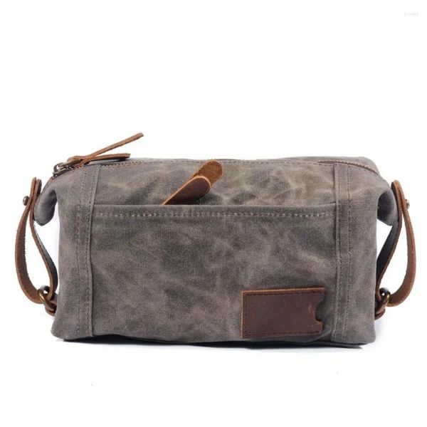 Kosmetiktaschen Hochwertige Leinwand Reisetasche Männer Rasieren Dopp Kit Wash Organizer Make-up Fall Handtaschen