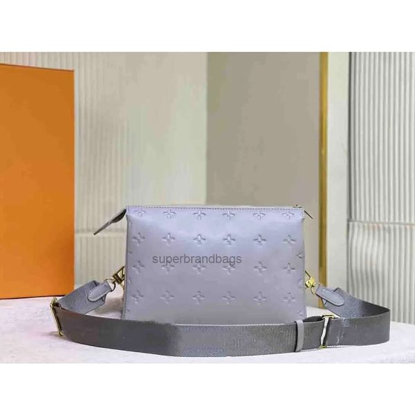 Cousine PM Bag Frauen Crossbody Bags Top geprägte flauschige Schaf -Leder -Handtaschen -Perlenton -Regenbogen -Gradientenmuster abnehmbar dicke Dickkette Stoff Schultergurt