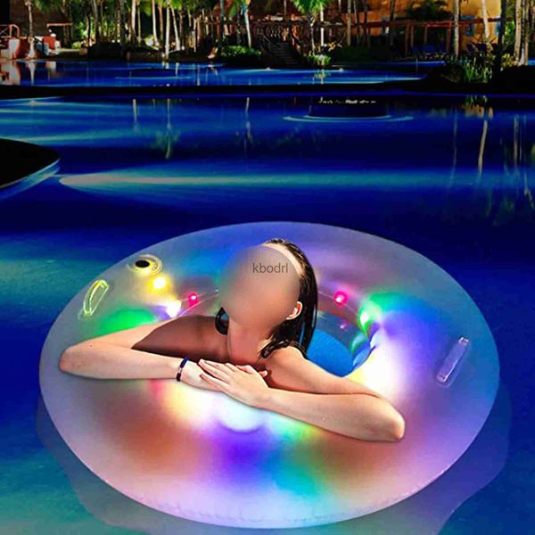 Andere Pools SpasHG LED leuchtender Schwimmring Schlauch aufblasbares Spielzeug Schwimmring Sitz für Kinder Kinder Schwimmkreis Float Pool Strand Wasserspielspielzeug YQ240129
