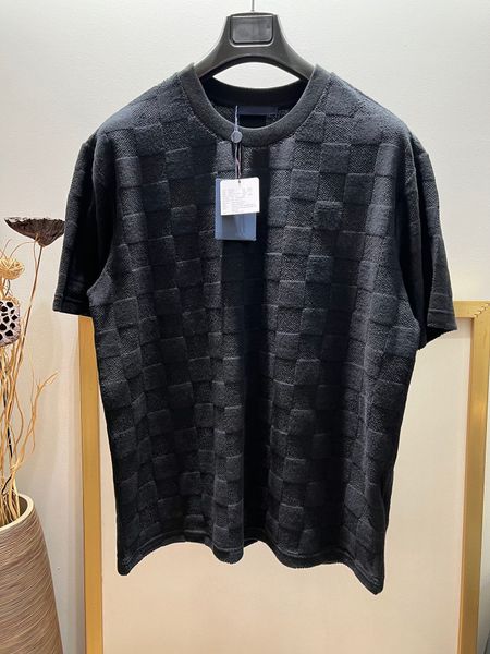 2024 mais recente camisa masculina t de alta qualidade jacquard tamanho dos eua preto manga curta camiseta marca luxo topo designer t camisa