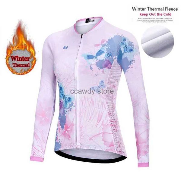 Männer T-Shirts Rosa 2020 Pro Team Fahrrad Kleidung Winter Thermal Fece Frauen Radfahren Trikots Maillot Ropa Ciclismo Bicyc Kleidung MujerH24129