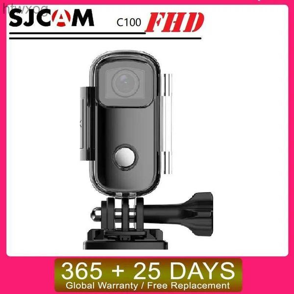 Câmeras de vídeo de ação esportiva SJCAM C100 Mini câmera de polegar 1080P 30FPS H.265 12MP NTK96672 Chipset 2,4 GHz WiFi 30M Estojo à prova d'água Câmera de ação esportiva DV YQ240129