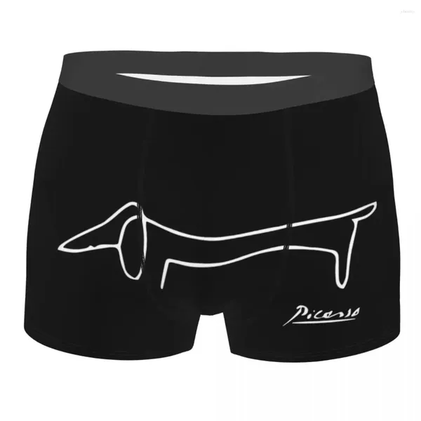 Mutande Cane Uomo Boxer Pablo Picasso Pittore Cubista Biancheria Intima Traspirante Divertente Stampa di Alta Qualità Pantaloncini Regali di Compleanno
