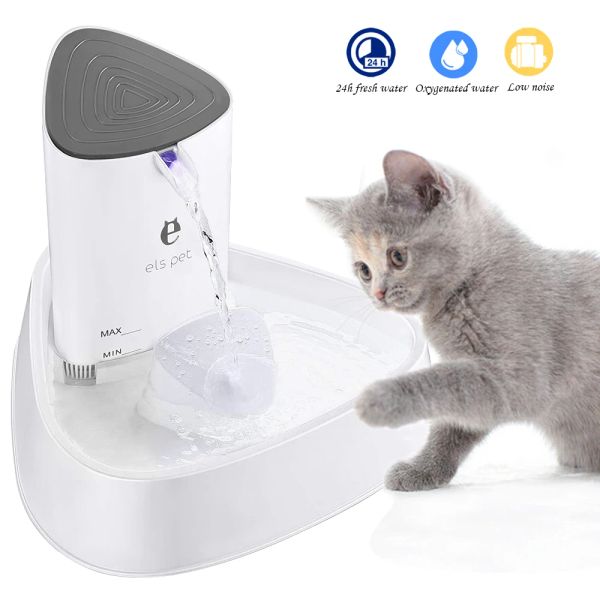 Distributore automatico di acqua per animali domestici silenzioso, fontana per gatti da 1,8 l, per gatti, cani, uccelli, ciotola per bere elettrica, filtro a carbone attivo