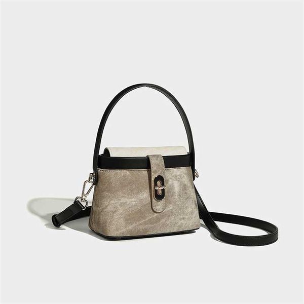 Damen-Abendtaschen, grauer Ton, Zeitbox-Tasche, französischer leichter Luxus, neue, fortschrittliche und beliebte tragbare Schultertasche für Damen