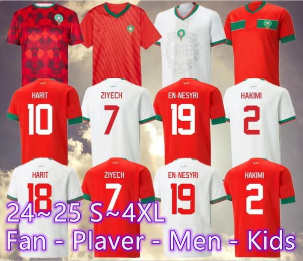 23 24 25 Maglia da calcio Marocco 2023/2024/2025 Maillot de foot ZIYECH BOUTAIB Camiseta de futbol BOUSSOUFA EL AHMADI maglia da calcio della squadra nazionale