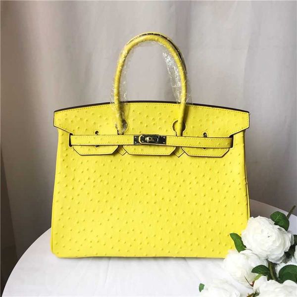 Vendita all'ingrosso Top Original party Home tote bags negozio online in pelle modello struzzo per il tempo libero Borsa da donna moda portatile spalla singola con logo reale