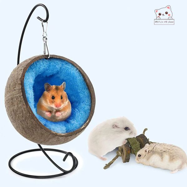 Gaiolas para animais de estimação rede de pelúcia quente hamster pendurado cama para roedores rede animais de estimação suprimentos pequenos animais habitat decoração acessórios