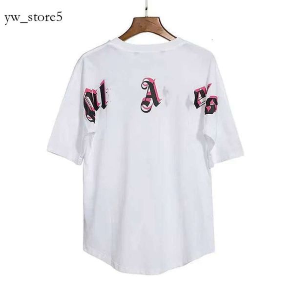 Homens camisetas Homens Camisetas 2024 Verão Mens Palm Shir Graffii T Shir Palms Palmangel Ciy Designer Limied Inkje Graffii Leer Prining Mulheres Anime Anjos Tees 591