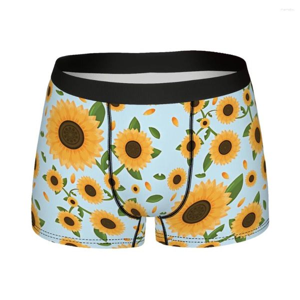 Unterhose Blumenmuster Sonnenblume Homme Höschen Mann Unterwäsche Bequeme Shorts Boxershorts