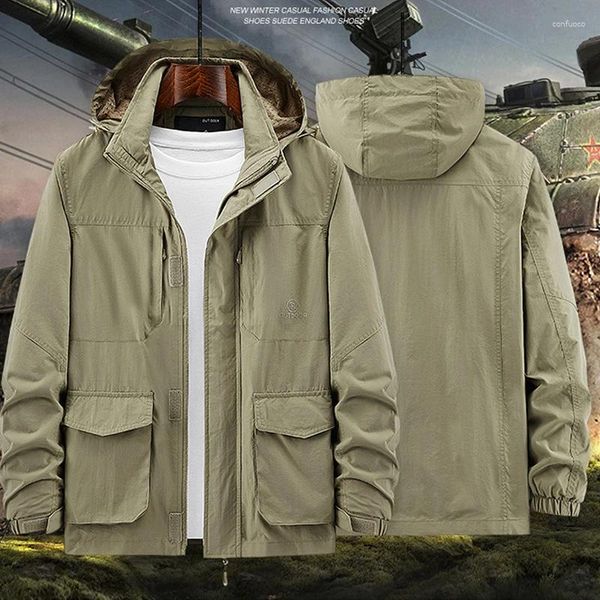 Jagdjacken Erwachsene Windjacke mit mehreren Taschen für Herbst Frühling Wasserabweisende Teenager-Jungen Militärische taktische Outdoor-Wanderung Camping