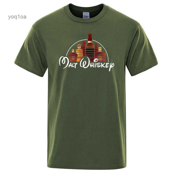 T-shirt da uomo T-shirt stampata al malto Divertente alcol ubriaco Uomo manica corta T-shirt oversize allentate Moda Abbigliamento da strada Magliette estive