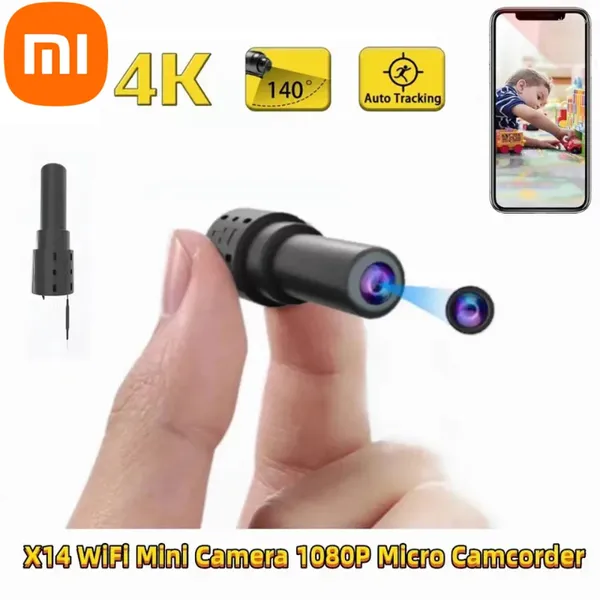 Filmadoras Xiaomi 4K HD 1080P Mini IP Cam X14 WiFi Vision Camera Home Detecção de Movimento Segurança Filmadora Gravador de Vídeo Baby Monitor
