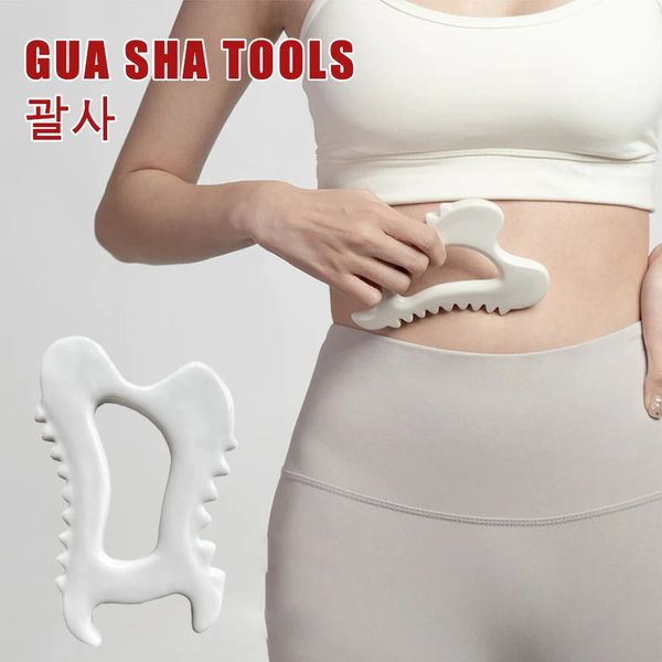 Инструменты Gua Sha Массажеры для лица Guasha Керамический скребок Gua Sha для подтяжки лица, стройности, уменьшения отечности, скульптурирования тела 240122