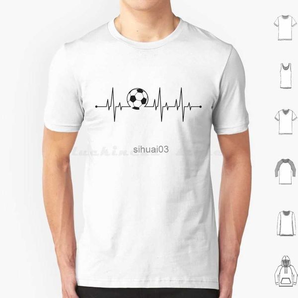 Erkek Tişörtler Futbol Kalp Atışı Düz ​​Hattı Monitör Tişört Pamuk Erkek Kadın Diy Baskı Futbol MLS Düz Heartline Kalp Atışı Nabız EKG