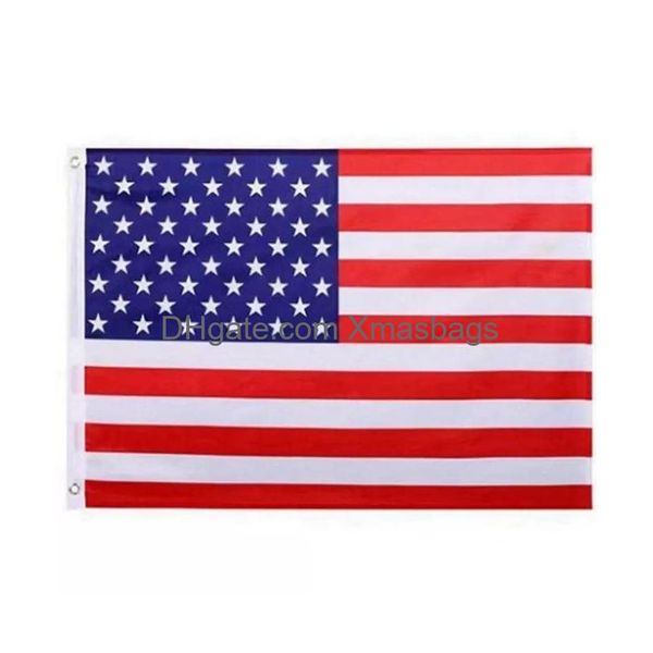 Banner bayrakları Amerikan bayrak bahçe ofisi 3 x 5 feet yüksekliğinde yıldız ve şerit polyester katı 150x90cm envanter toptan damla dh7dv