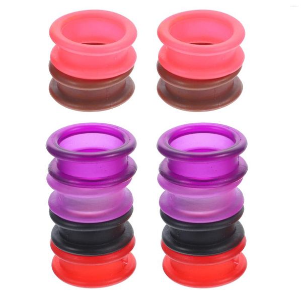 Abbigliamento per cani 12 pezzi Forbici per anelli in silicone Inserti per dita Anelli colorati Protezioni antiscivolo Impugnature in gel di silice colorate Inserti portatili per