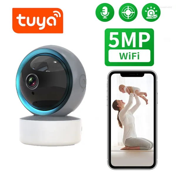 Câmera IP Tuya 3MP 5MP Wifi Vigilância por vídeo HD Visão noturna Rastreamento automático em nuvem Segurança residencial inteligente