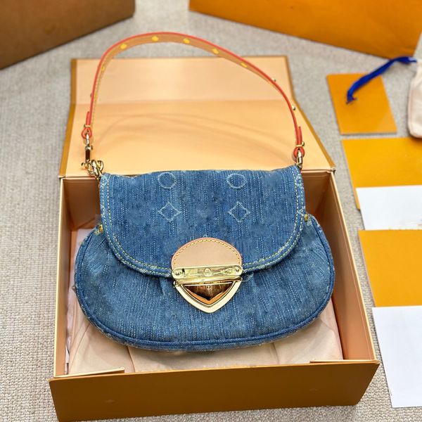 Borsa a tracolla firmata Sunset da donna Resort24 Borsa a tracolla in denim vintage di alta qualità Borsa a tracolla retrò alla moda