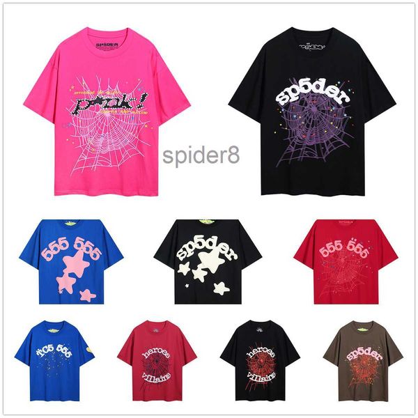 Camicia Spider 555 Camicie Uomo Uomo Tshirt Rosa Rosso Verde Viola s m l xl Street Cotton Moda Gioventù Magliette da uomo YGEU