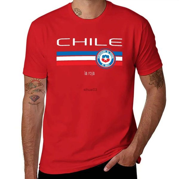 Magliette da uomo Calcio - Cile (Home Red) T-shirt grezze abiti vintage magliette bianche da uomo
